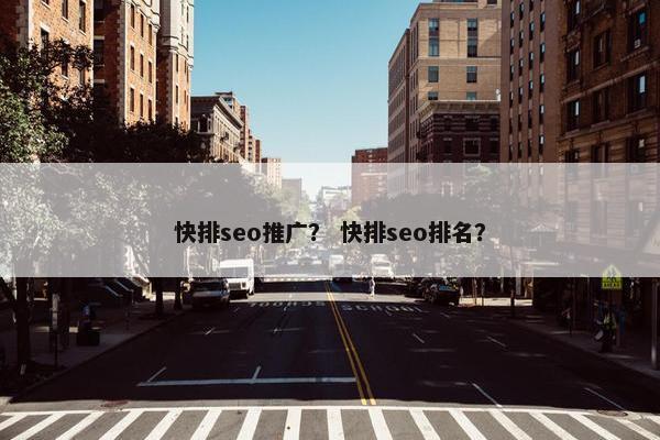 快排seo推广？ 快排seo排名？