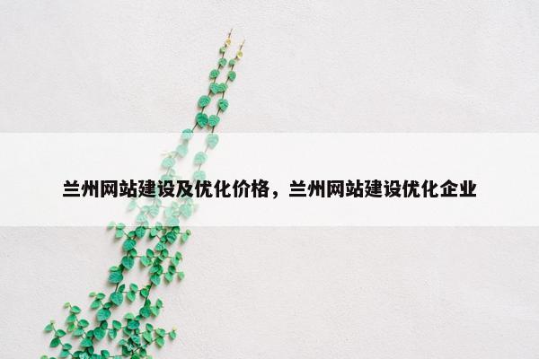 兰州网站建设及优化价格，兰州网站建设优化企业