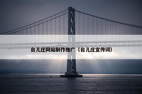 台儿庄网站制作推广（台儿庄宣传词）